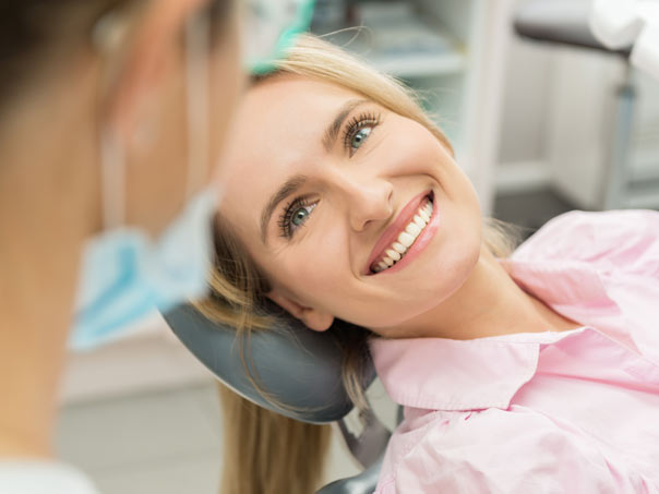 Woman in Chair at Dentist