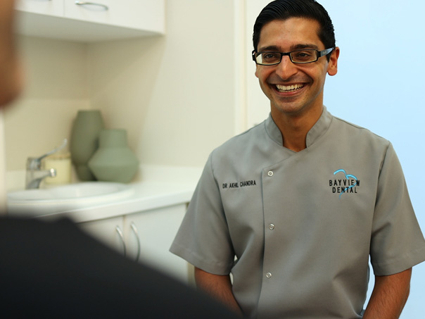 Dr Akhil Chandra from Bayview Dental Smiling